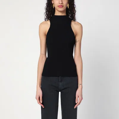 ROBERTO COLLINA BLACK RIBBED TANK TOP