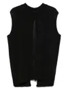Roberto Collina Back Slit Cotton Blend Top In Black