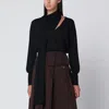 Roberto Collina Black Sweater With Scarf In Black