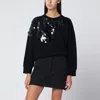 Roberto Collina Sequined Crew Neck Long Sleeve Sweater In Black