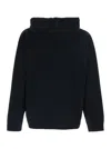 Roberto Collina Black Sweatshirt With Drawstring Hood And Dropped Shoulders In Wool Man In Black