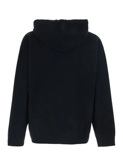 ROBERTO COLLINA BLACK SWEATSHIRT WITH DRAWSTRING HOOD AND DROPPED SHOULDERS IN WOOL MAN
