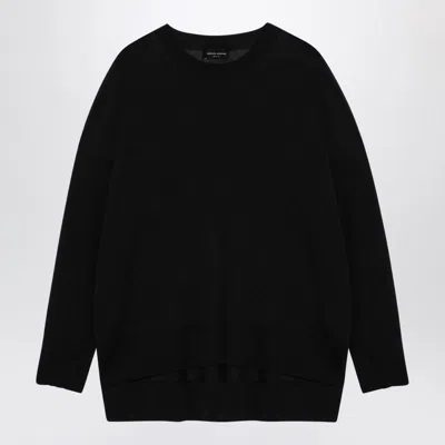 ROBERTO COLLINA ROBERTO COLLINA  BLACK WOOL CREW-NECK SWEATER
