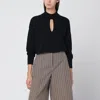 Roberto Collina Wool Sweater With Cut Out Detail In Black