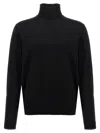 Roberto Collina Black Wool Turtleneck Sweater