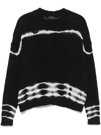 Roberto Collina Bleached-effect Sweater In Black