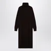 Roberto Collina Brown Cashmere Blend Turtleneck Dress In Brown