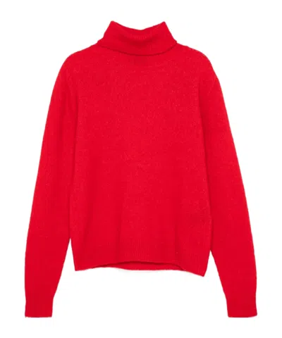 Roberto Collina Blended High-neck Sweater In Red