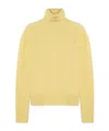 Roberto Collina Cashmere Blend Turtleneck Sweater With Long Sleeves In Nude