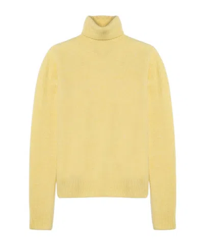 Roberto Collina Cashmere Blend Turtleneck Sweater With Long Sleeves In Yellow