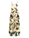 Roberto Collina Blue Cotton Silk Dresses In Multi
