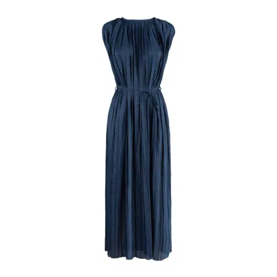 Roberto Collina Blue Pleated Dress