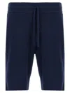 Roberto Collina Terry Cloth Drawstring Bermuda Shorts In Blue