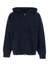 Roberto Collina Blue Sweatshirt With Drawstring Hood And Dropped Shoulders In Wool Man In Blue