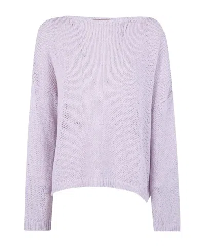 Roberto Collina Boat Neck Knit Pullover In Purple