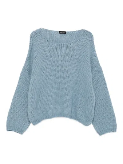 Roberto Collina Boat-neck Long-sleeve Jumper In Blue