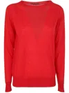 Roberto Collina Boat Neck Sweater In Red