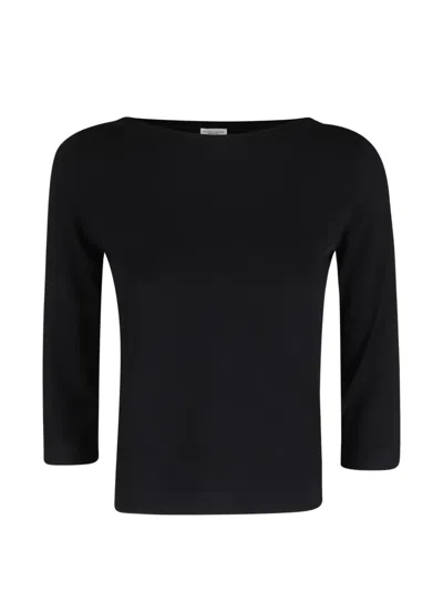 Roberto Collina Boat-neck Top In Black