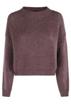 Roberto Collina Bordeaux Crew Neck Sweater In Textured Knit In White