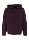 Roberto Collina Bordeaux Sweatshirt With Drawstring Hood And Dropped Shoulders In Wool Man In Burgundy