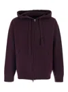 Roberto Collina Bordeaux Sweatshirt With Drawstring Hood And Dropped Shoulders In Wool Man In Red