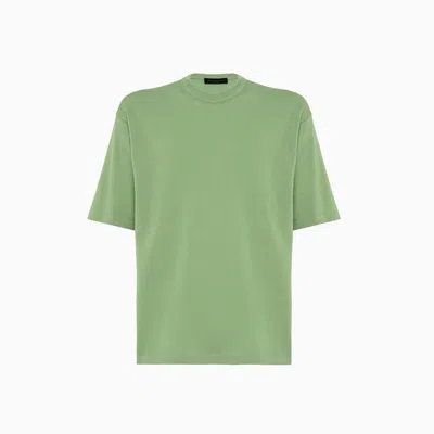 Roberto Collina Boxy Knit T-shirt In Green