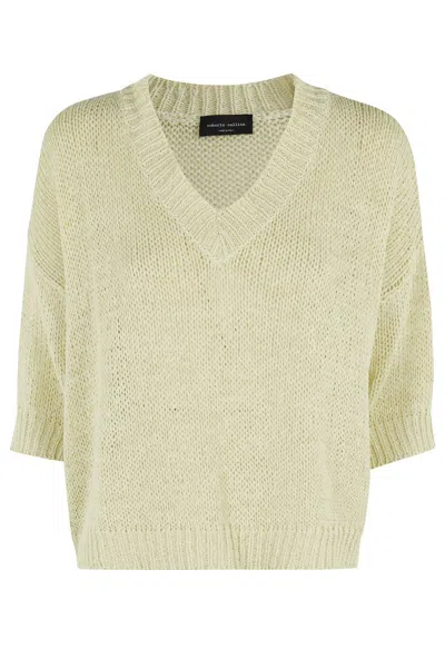 Roberto Collina Boxy Short-sleeve Knit Top