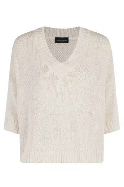 Roberto Collina V-neck Sweater In Beige