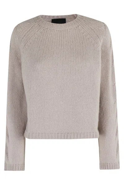 ROBERTO COLLINA BRAIDED LONG-SLEEVE SWEATER WITH CLASSIC CREW NECKLINE