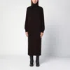 Roberto Collina Brown Cashmere Blend Turtleneck Dress In Brown