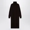 Roberto Collina Brown Cashmere Blend Turtleneck Dress In Brown