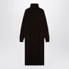 Roberto Collina Brown Cashmere Blend Turtleneck Dress