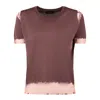 Roberto Collina Brown Cotton Blend Devoré Pullover In Brown