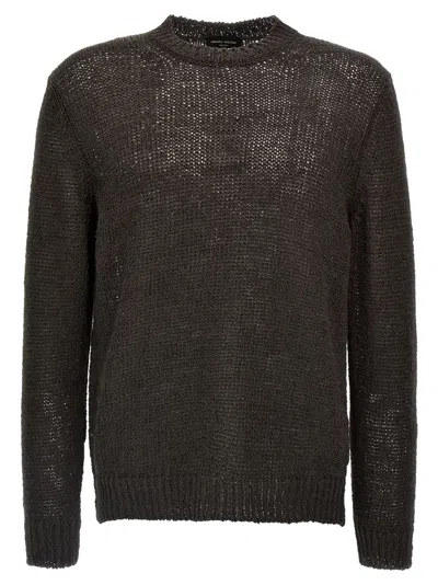 ROBERTO COLLINA BROWN MESH SWEATER