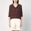 Roberto Collina Brown Sweater In Cotton Blend In Braun