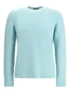Roberto Collina Felt Effect Knitted Sweater In Blue