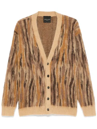 Roberto Collina Brushed-effect Cardigan In Brown