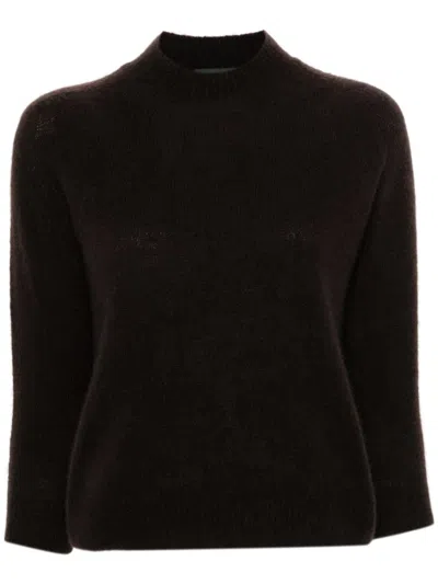 Roberto Collina Brushed Sweater In Brown