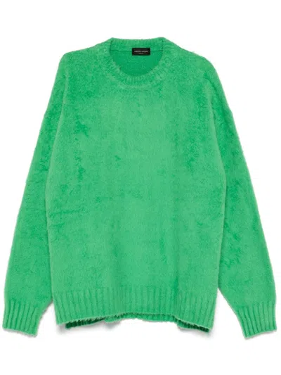 Roberto Collina Brushed Sweater In Green