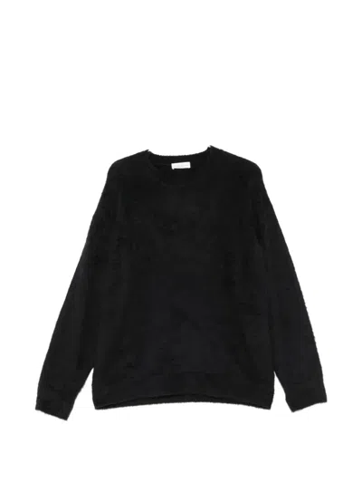 Roberto Collina Brushed-knit Crew-neck Sweater In Black