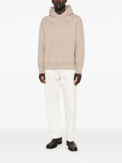 Roberto Collina Brushed-knit Hoodie In Neutral