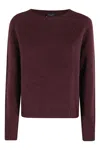 Roberto Collina Burgundy Circle Neck Sweater With Long Sleeves In Burgundy
