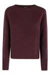 Roberto Collina Burgundy Circle Neck Sweater With Long Sleeves In Burgundy