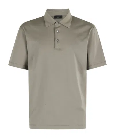 ROBERTO COLLINA BUTTON-DOWN SHORT SLEEVE POLO SHIRT