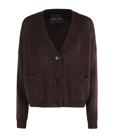 Roberto Collina Button Long Sleeve Sweater In Brown