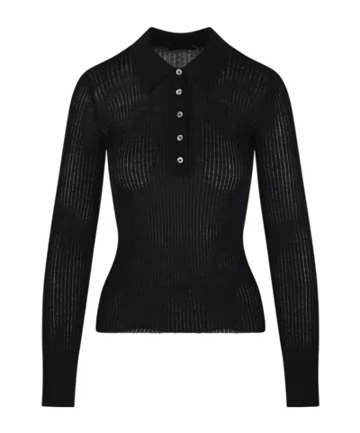 Roberto Collina Button Long Sleeve Sweater In Black