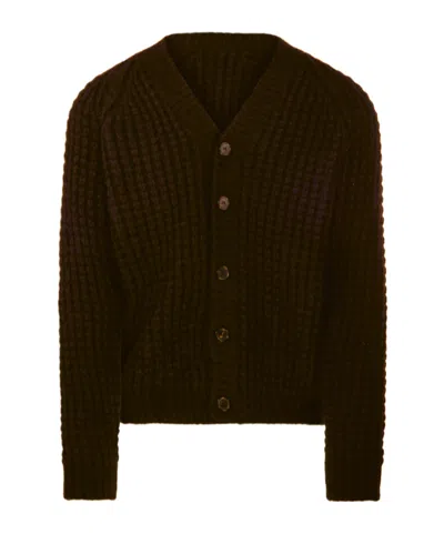 Roberto Collina Button Long-sleeved Sweater In Brown