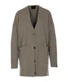 Roberto Collina Knitwear Cardigan With Front Pockets And V-neckline In Green