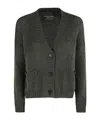 Roberto Collina Textured Knit Cardigan Front Pockets In Gray