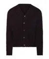 Roberto Collina Ribbed Knit V-neck Cardigan Clothing In Black